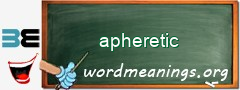 WordMeaning blackboard for apheretic